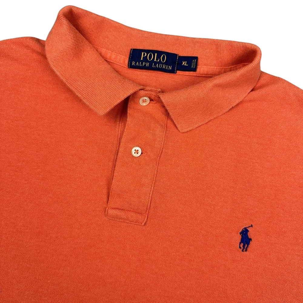 Polo Ralph Lauren Polo Shirt Mens XL Orange Short Sleeve Cotton Pique Logo